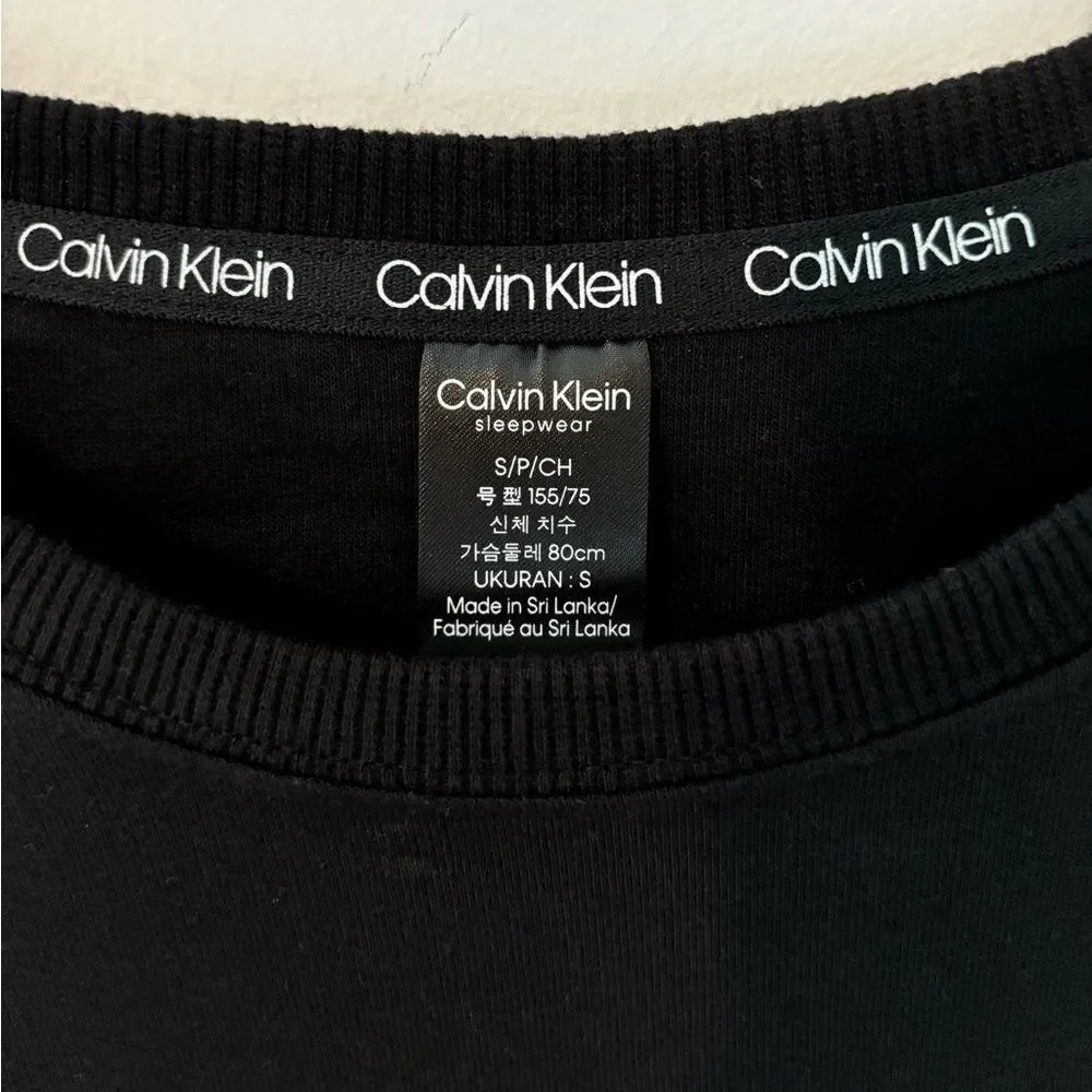 Calvin Klein Women’s Crewneck Sleepwear Sweatshirt in Black Size Small